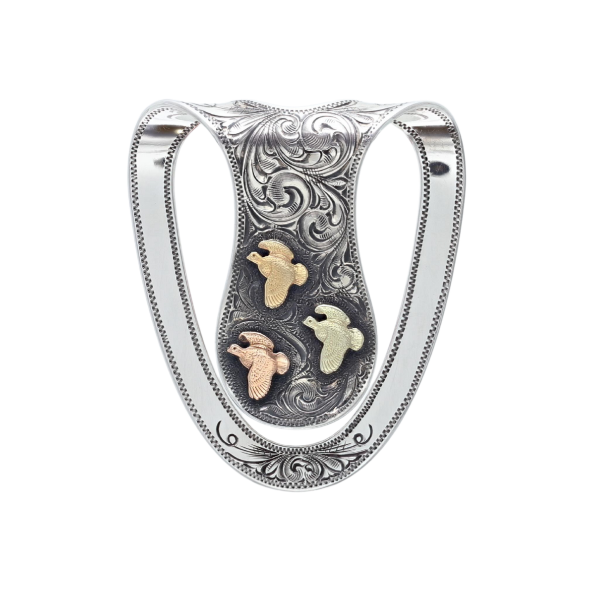 San Jacinto 1891 Tri-Gold Quail Money Clip