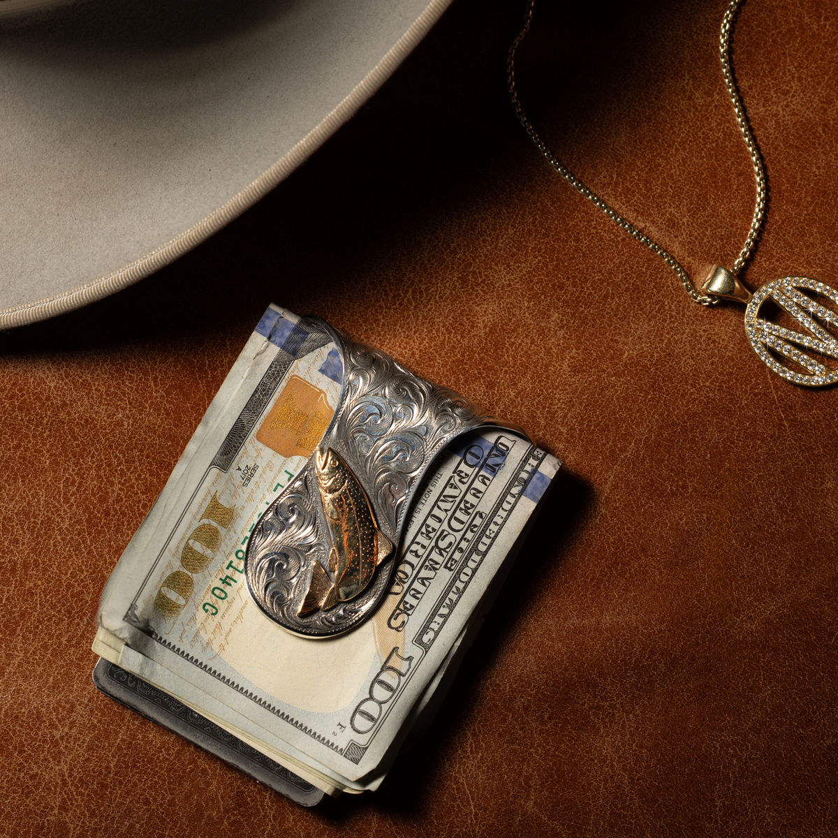 San Jac 2010 Gold Trout Money Clip