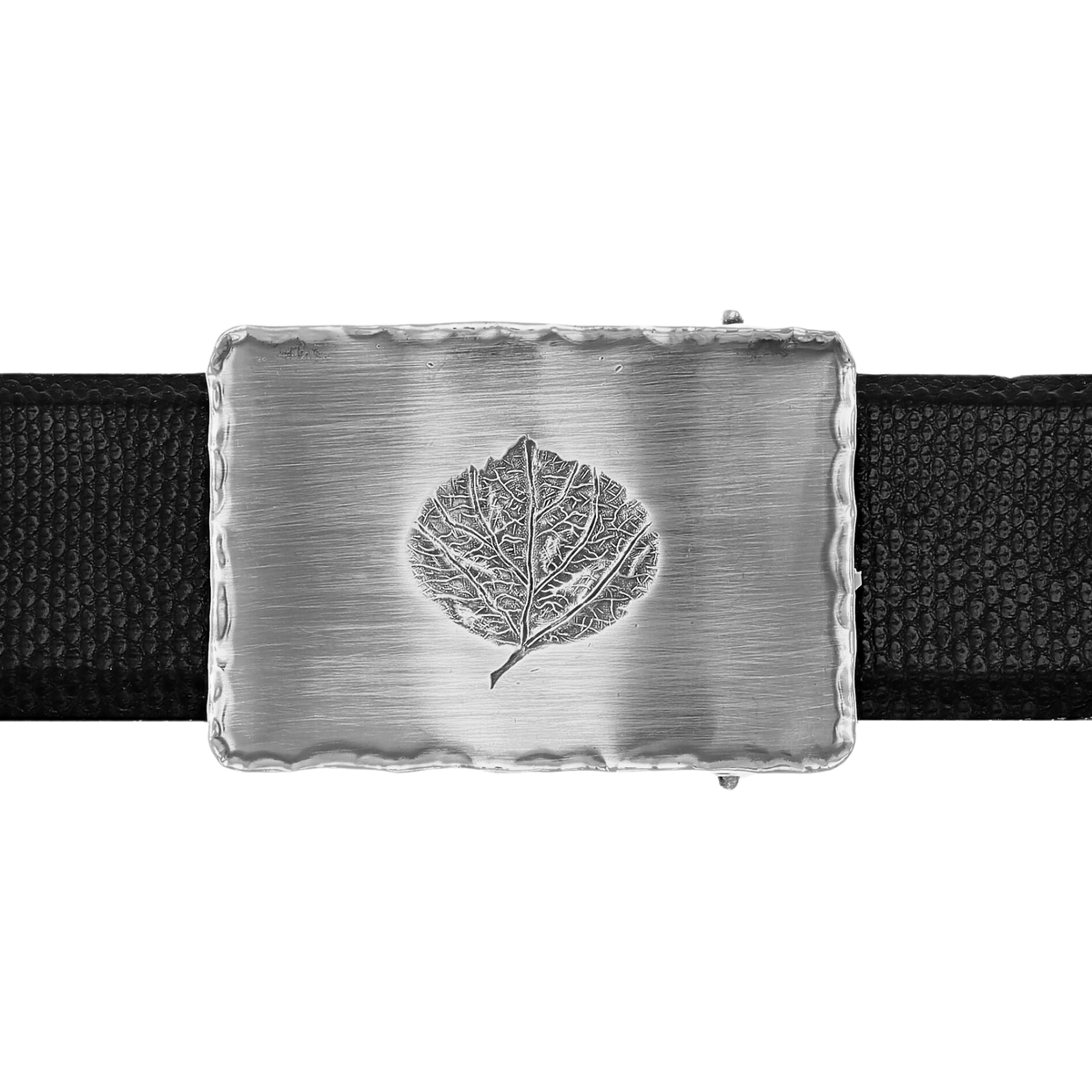 Starr 1814 Sterling Trophy buckle with Aspen Leaf