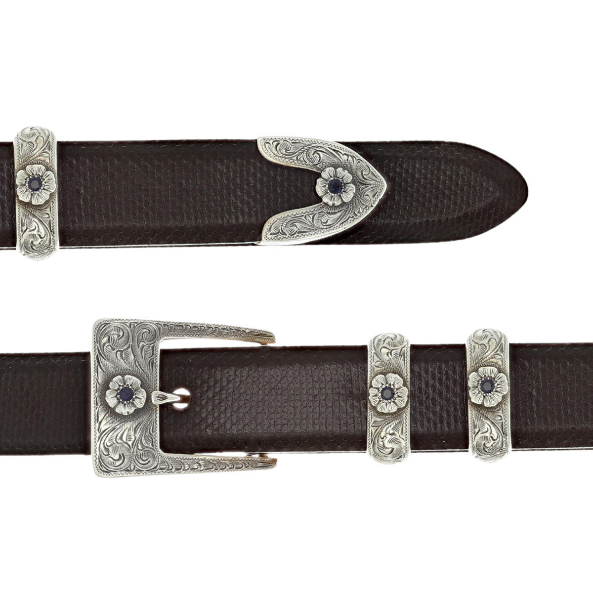 Taylor 1838 Sterling &amp; Sapphires Buckle Set