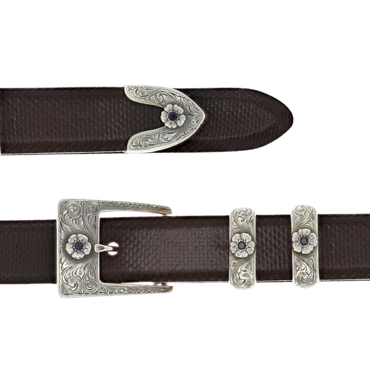 Taylor 1838 Sterling & Sapphires Buckle Set