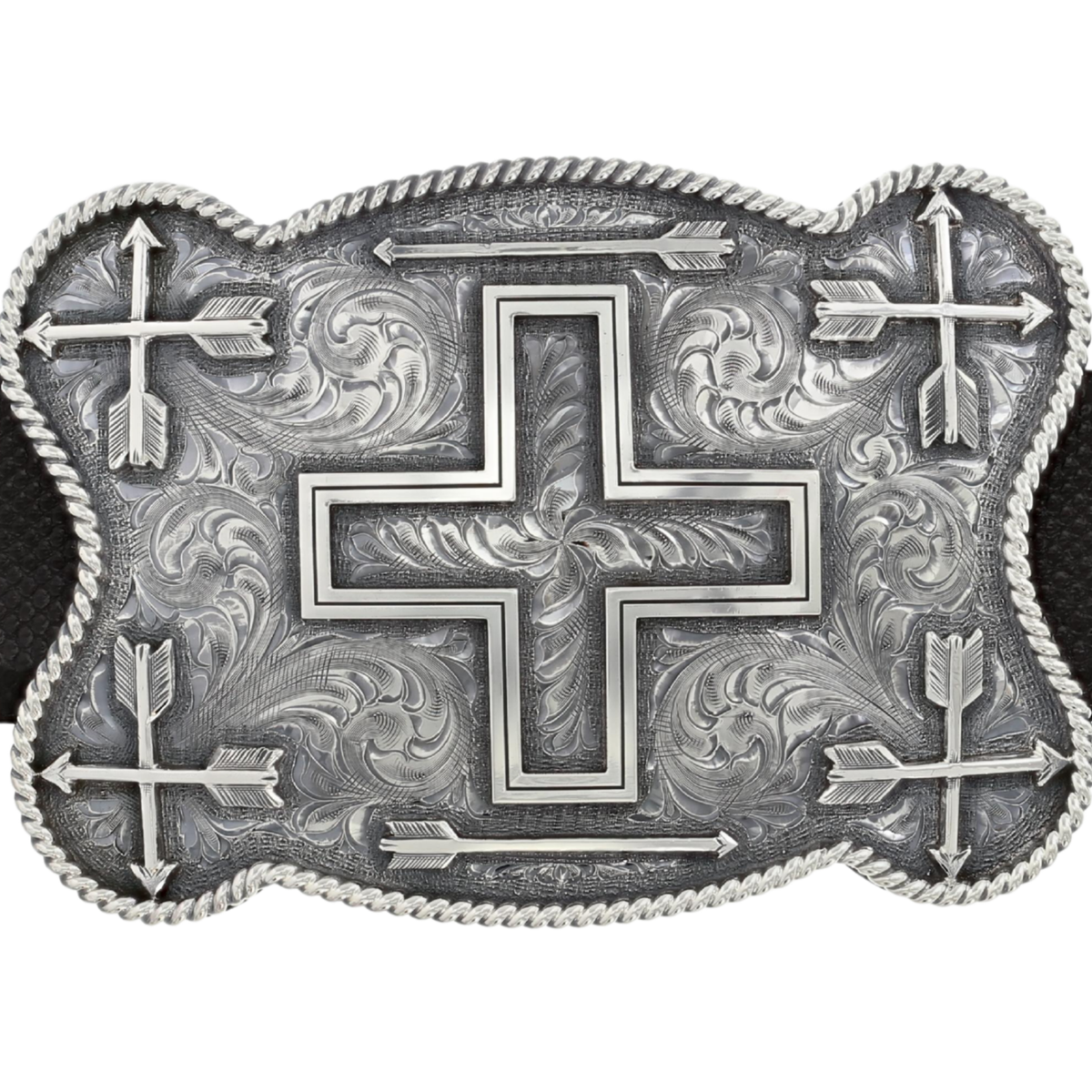 Wichita 1803 Large Scalloped Cross and Arrows Trophy Buckle