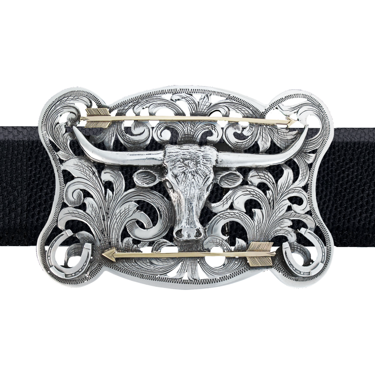 Webb 1821 Lucky Longhorn Filigree Trophy Buckle