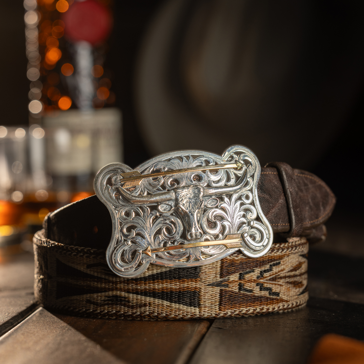 Webb 1821 Lucky Longhorn Filigree Trophy Buckle