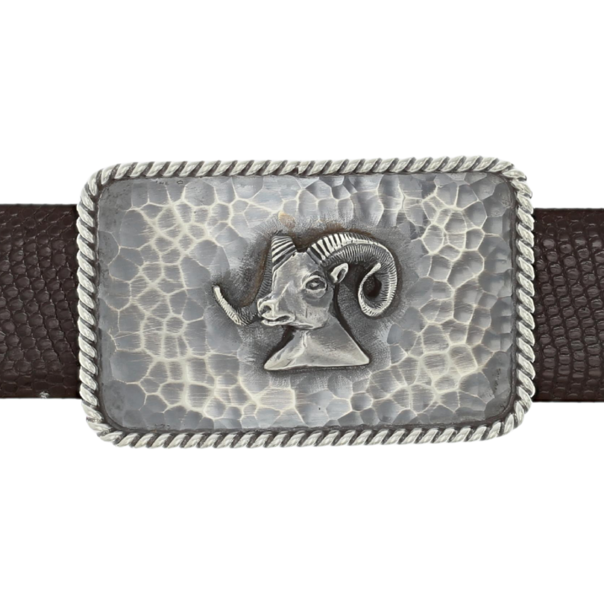 Zapata 1406 Ram Head Hammered Trophy Buckle