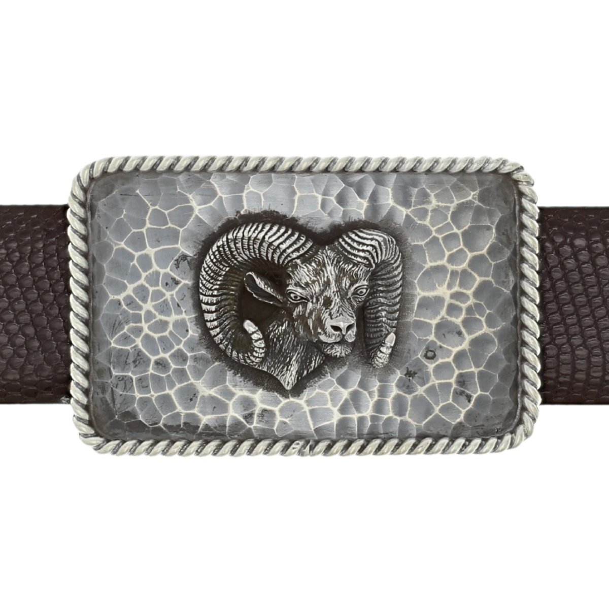Zapata 1407 Sterling Ram Hammered Trophy Buckle