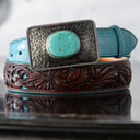 Bowie 1405 Oval Turquoise Hammered Trophy Buckle