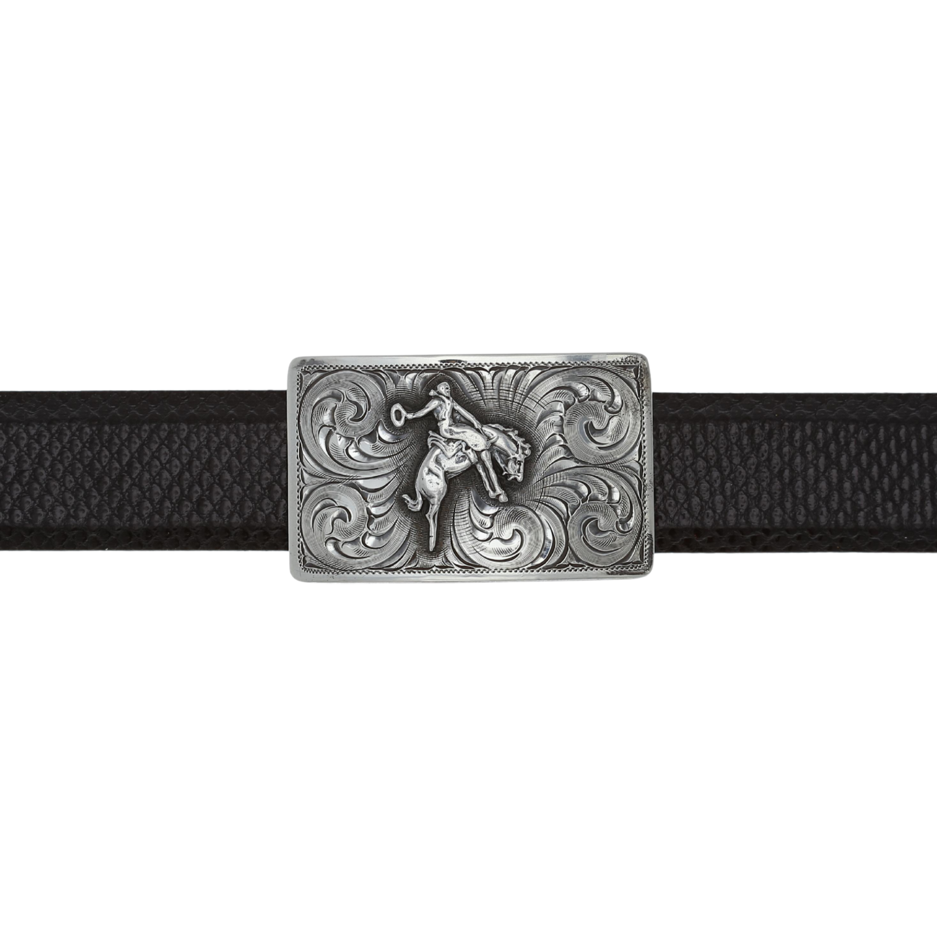 アクセサリー Pointless Journey SILVER ENGRAVED Zavala 1804 Sterling Bronc Rider Trophy Buckle – Clint Orms