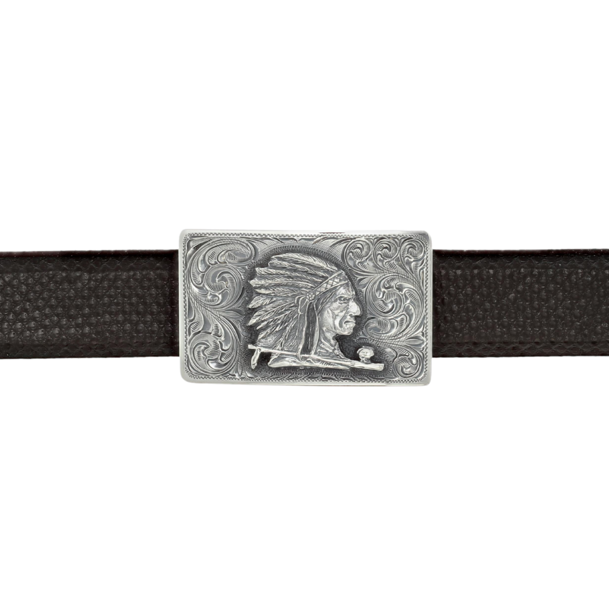 Zavala 1813 Sterling Indian Head Trophy Buckle