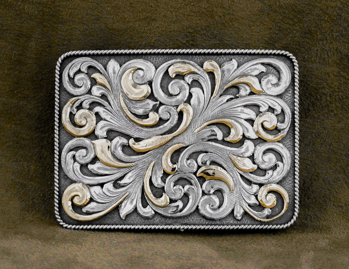 Brandes 1805 Sterling &amp;  14-Karat Gold Overlay Trophy Buckle