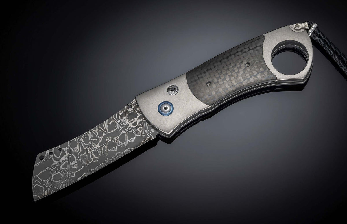 'Techno' CG1 Titanium Cigar Cutter with Carbon Fiber and Damascus Blade Limited Edition