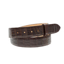 1.5" Straight Matte Alligator Stitched Edge Chocolate