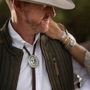 Bolo 1809 Sterling Silver Oval Bolo with Sterling Star Center