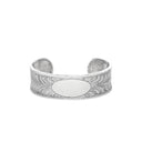 Bracelet 1892 Sterling Silver Leaf Engraved with Hammered Edges
