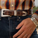 Cochran 1400 Sterling Hand Hammered Dress Buckle Set