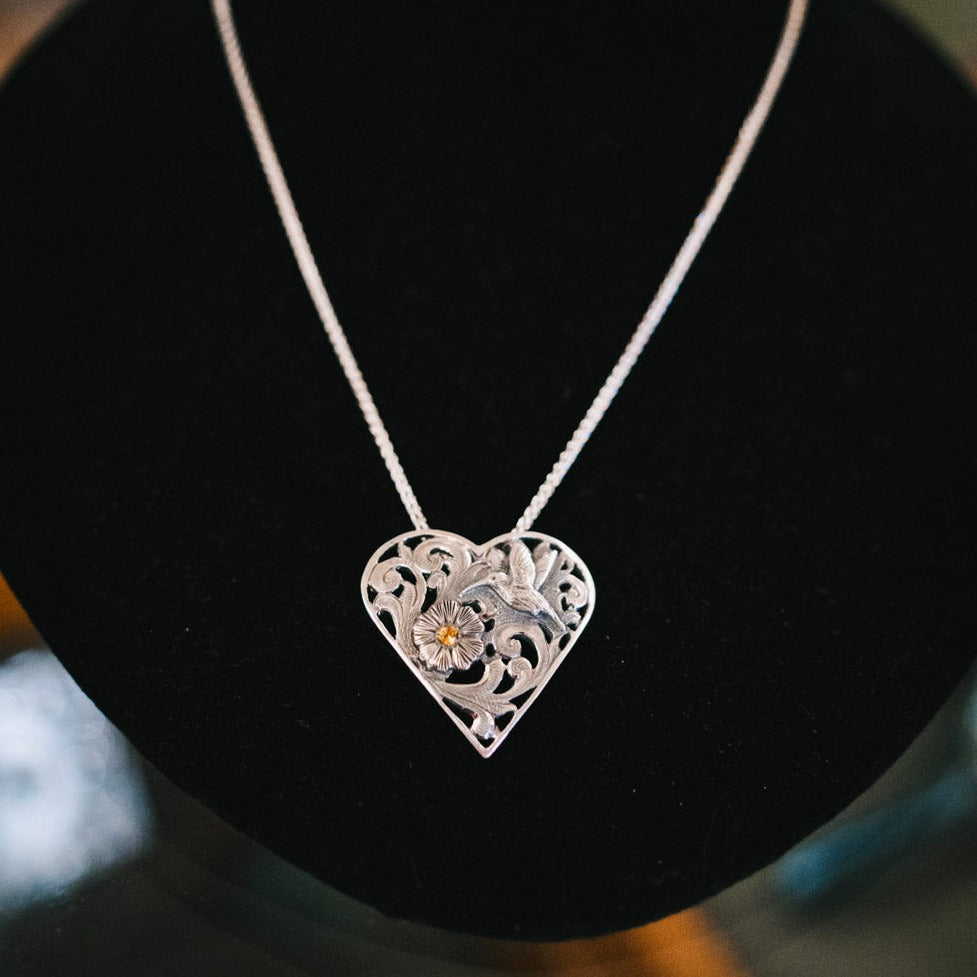 HIDDEN HEART pendant in sterling silver