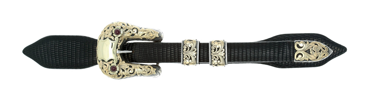Duval 1803 Sterling Silver &amp; Gold Buckle Set