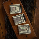 Folded 1800 Engraved Monogram Initial Money Clip