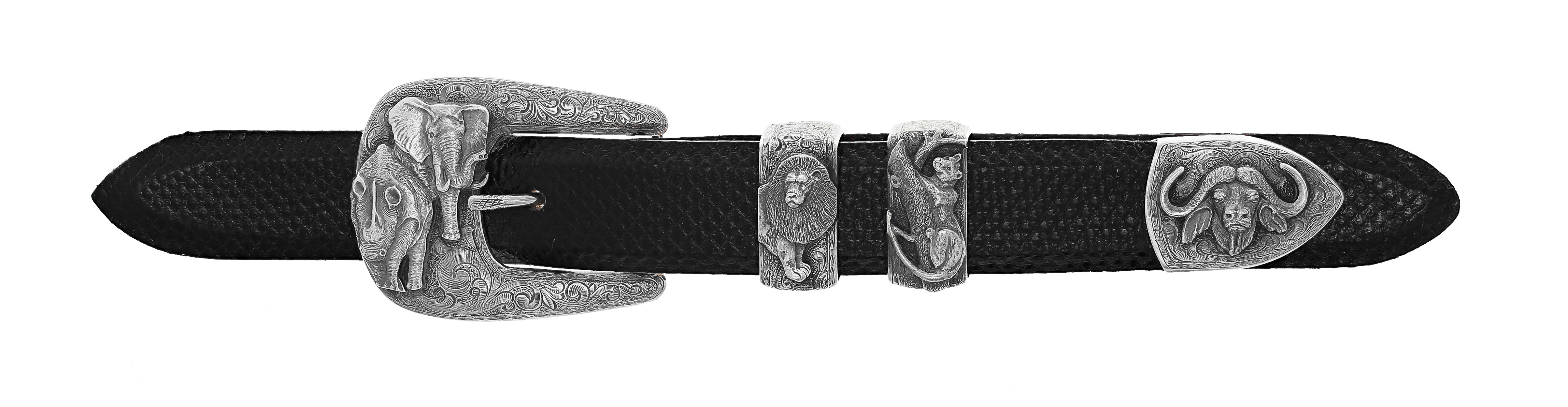 Safari MD Big Five 2011 Sterling Buckle Set – Clint Orms Engravers
