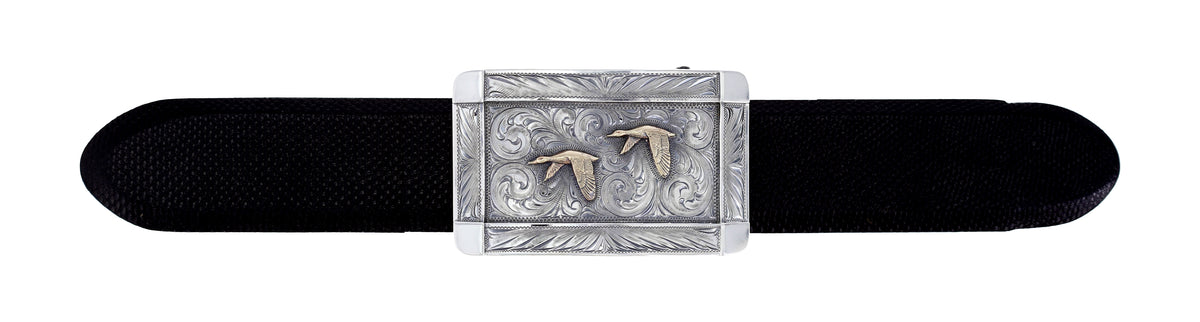 Misty Valley 1809 Silver Trophy Buckle With Flying Ducks