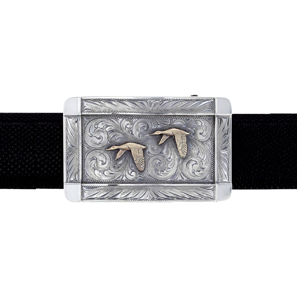 Misty Valley 1809 Silver Trophy Buckle With Flying Ducks