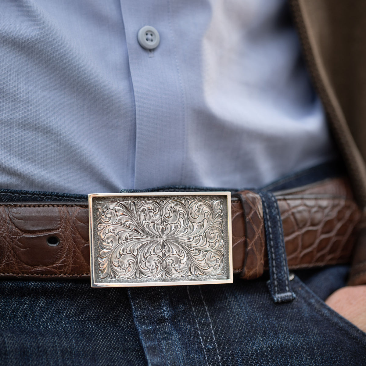 Zapata 1813 Sterling Hand Engraved Trophy Buckle