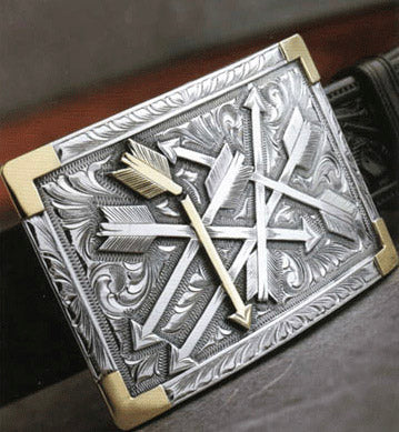 Bexar 1800 Sterling Broken Arrow Trophy Buckle – Clint Orms