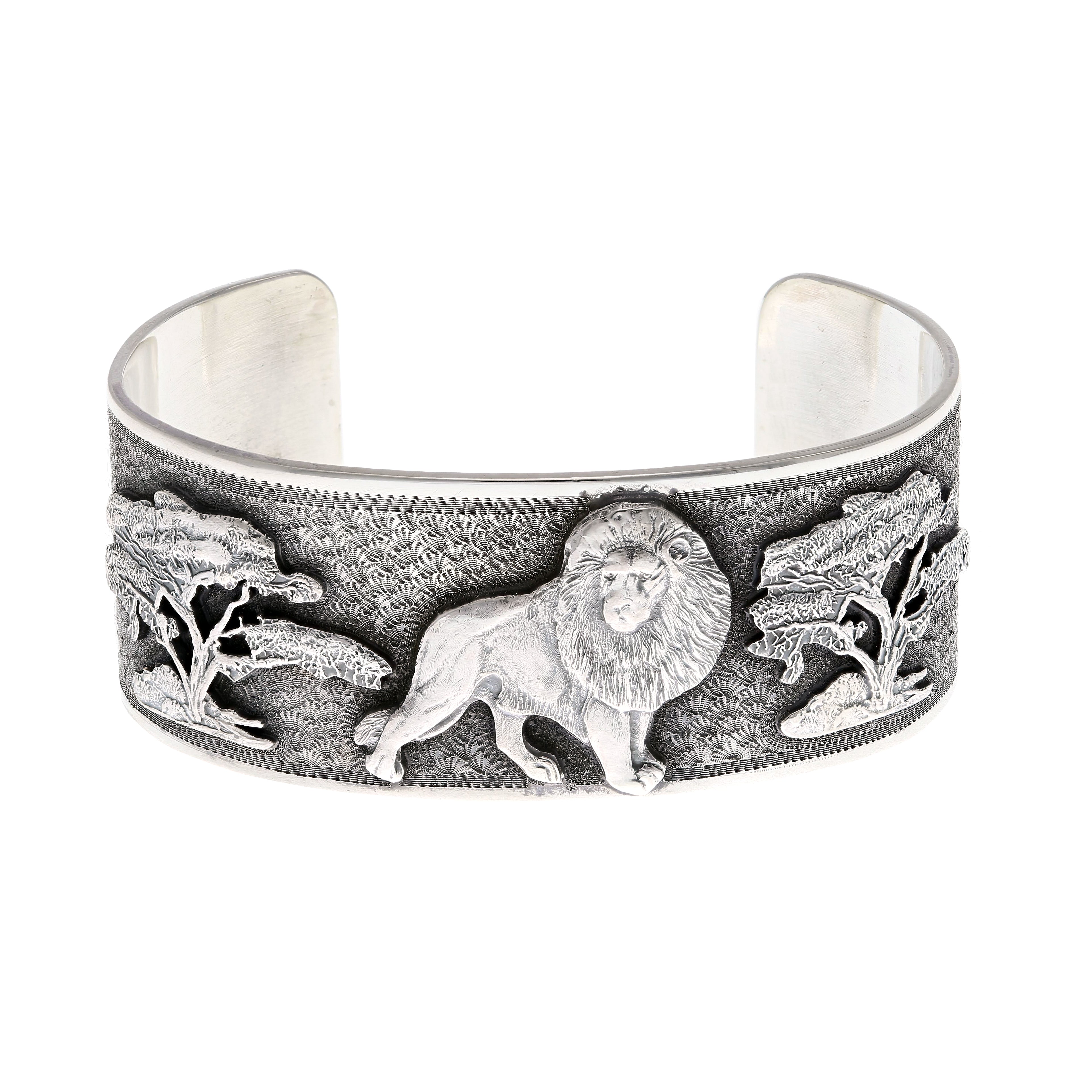 Lion Head Silver Handcrafted Men's Bracelet - ΛRTUKLU TELKARI ®