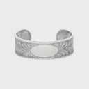 Bracelet 1892 Sterling Silver Leaf Engraved with Hammered Edges
