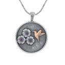 Pendant 1819 Sterling Flowers & Gold Hummingbird Necklace