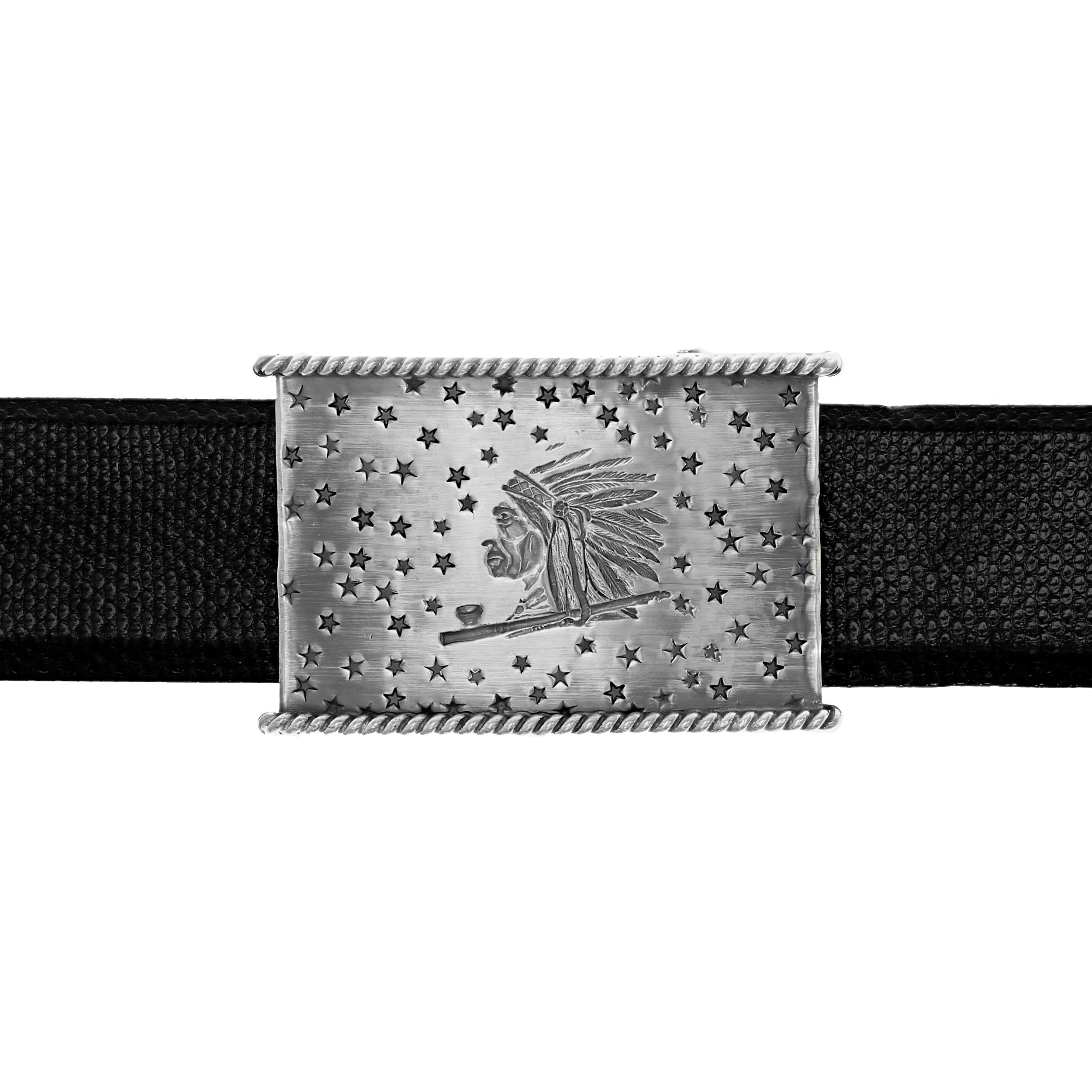Starr 1812 Sterling Trophy Buckle with Fossilized Indian Starr 1812 Sterling Trophy Buckle with Fossilized Indian